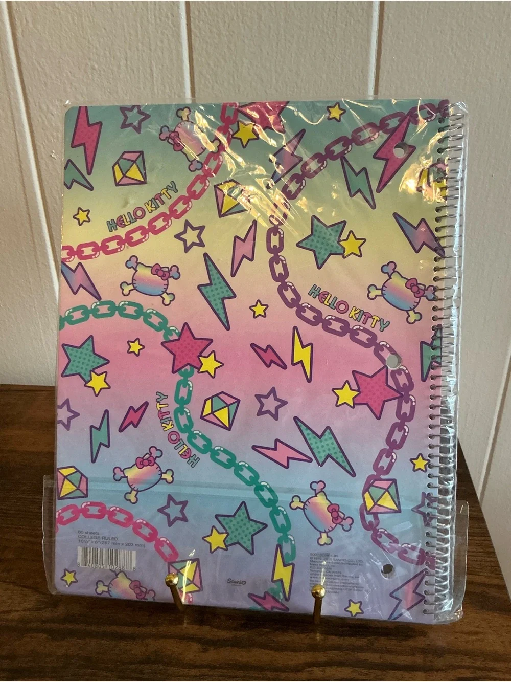 Vintage New Sanrio 2015 Hello Kitty Spiral college ruled Notebook Pastel Punk